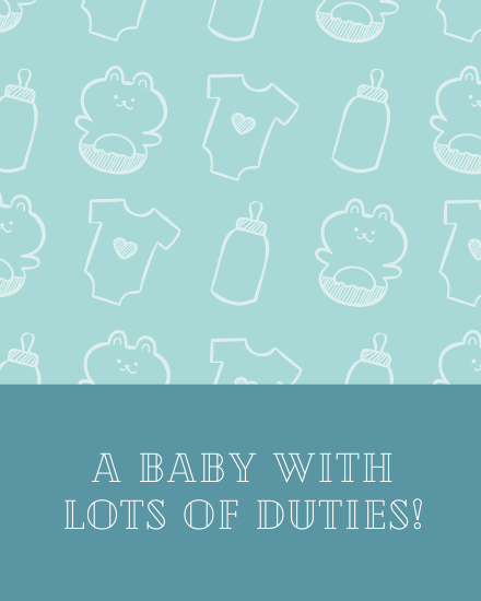 Lots Of Duties online Baby Shower Card