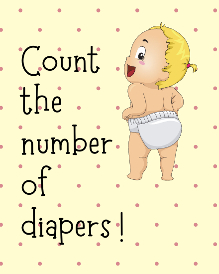 No Of Diapers online Baby Shower Card