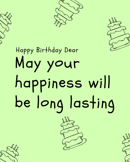 Long Lasting Happiness online Birthday Card