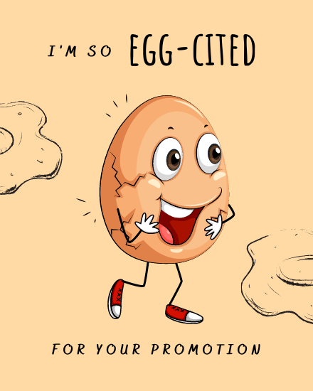 Egg Cited online Job Promotion Card