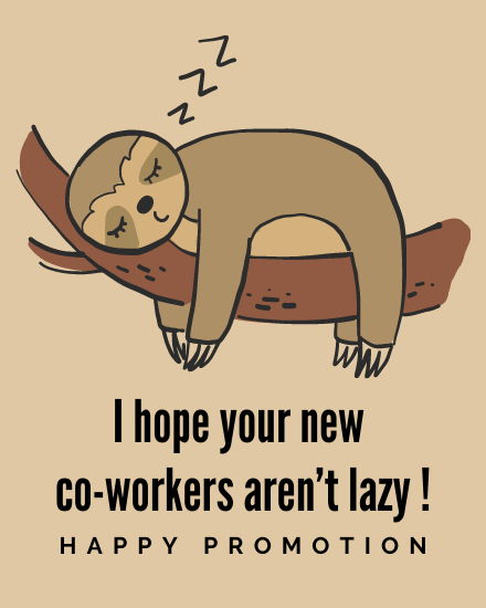 Lazy Co Workers online Job Promotion Card