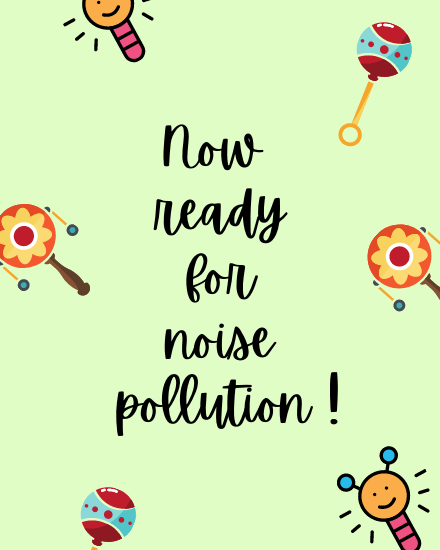 Noise Pollution online Baby Shower Card