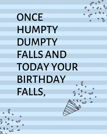 Humpy Dumpy online Birthday Card