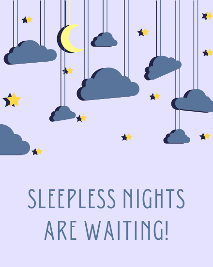 Sleepless Nights online Baby Shower Card