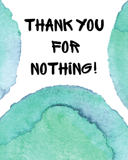 For Nothing online Thank You Card