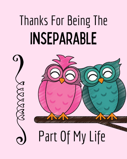 Inseparable Part online Anniversary Card