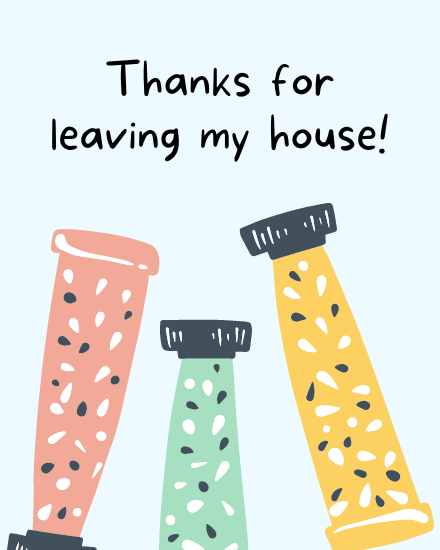 Leaving My House online Thank You Card