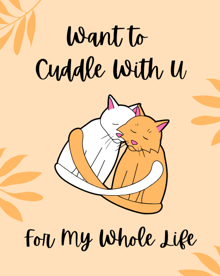 Cuddle With You online Anniversary Card