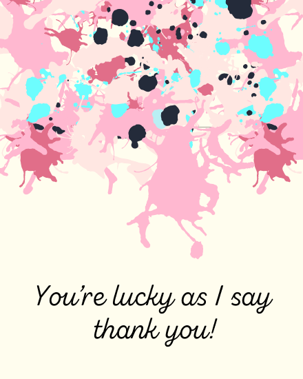 You Are Lucky online Thank You Card