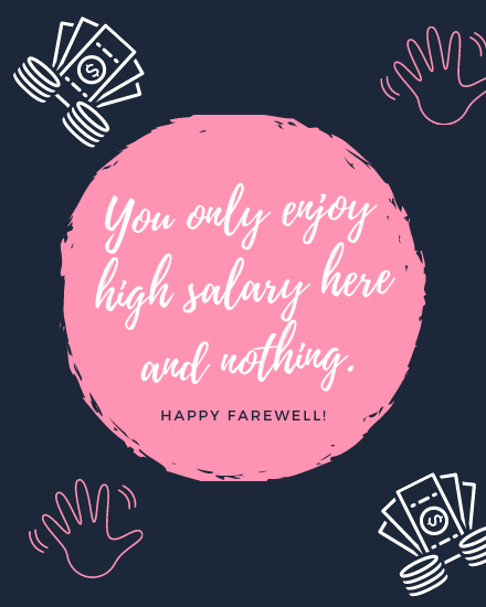 High Salary online Farewell Card