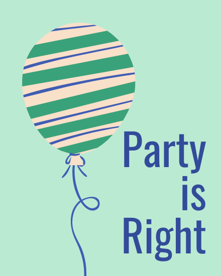 Right Balloon online Group Party Card