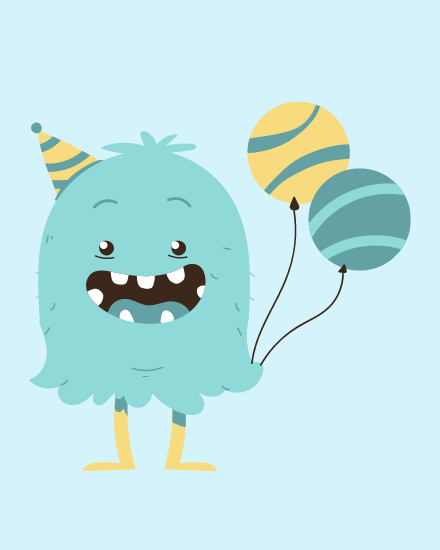 Birthday Balloons online Blank  Card