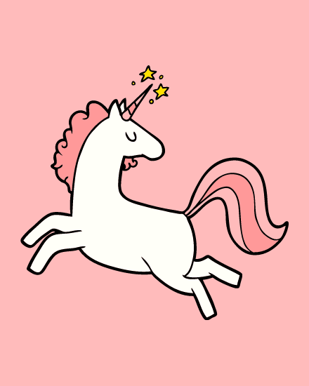 Unicorn online Blank  Card