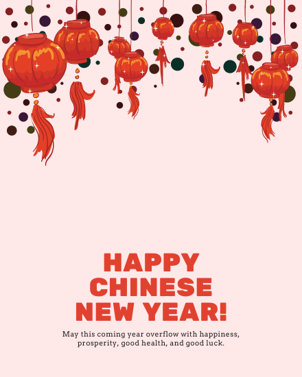 Pink Background online Chinese New Year Card