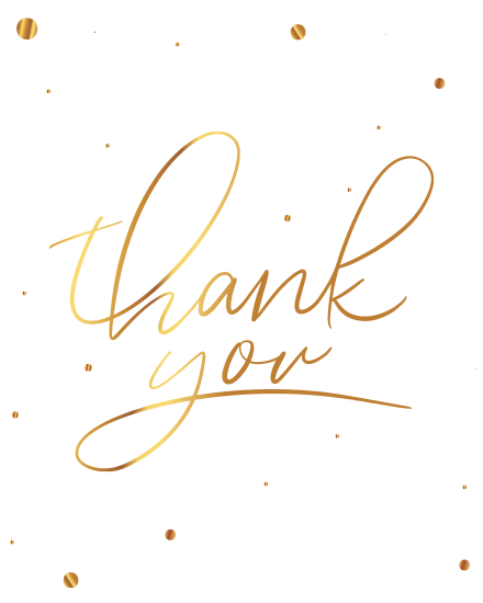 Gold Typography online Business Thank You Card