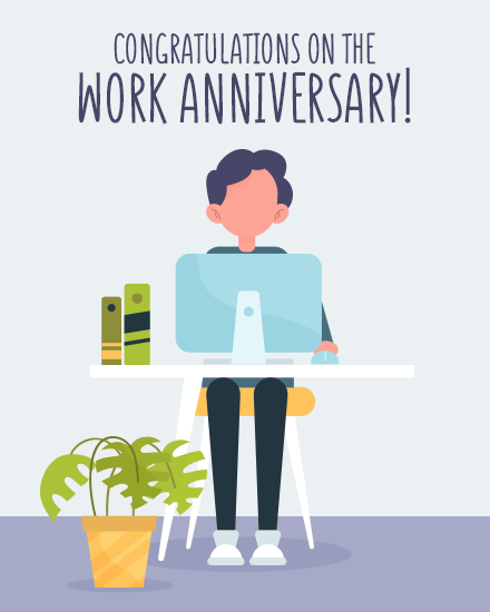 Table online Work Anniversary Card