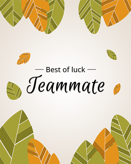 Team Mate online Good Luck Card