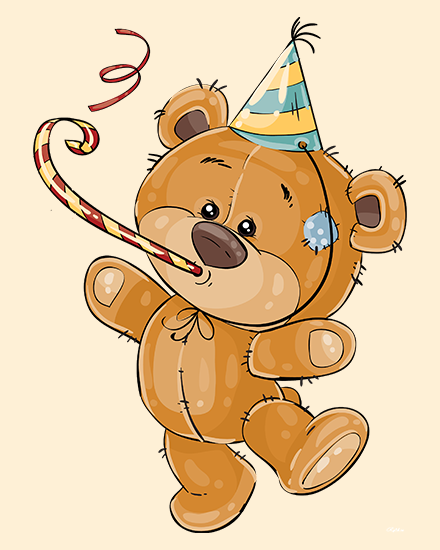 Dancing Teddy online Blank Birthday Card