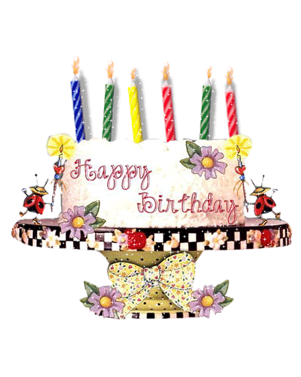 Six Candles online Blank Birthday Card