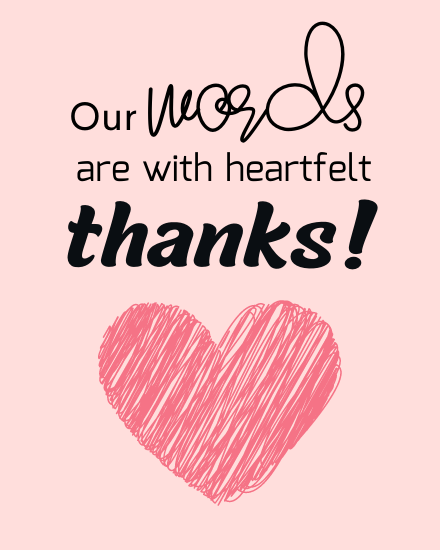 Our Words online Wedding Thank You Card