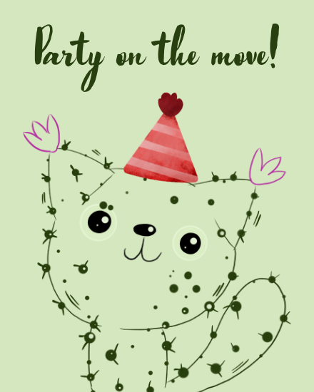 On The Move online Group Party Card