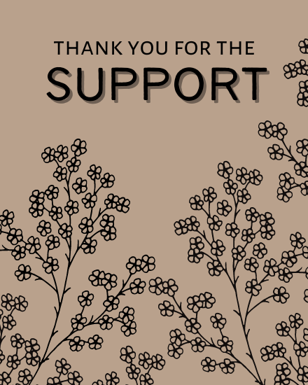 Your Support online Sympathy Thank you Card