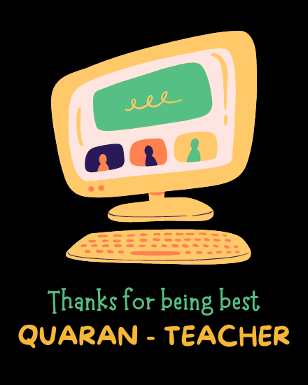 Quarantine   online Teacher Thank You Card
