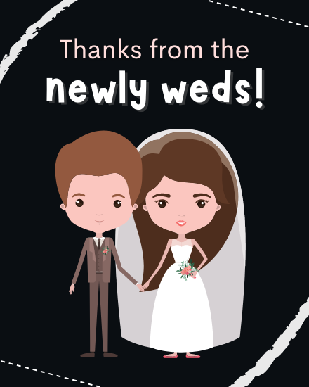 Newly Weds online Wedding Thank You Card