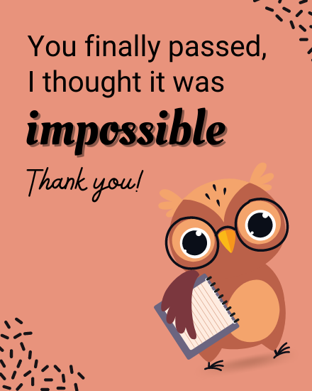 Impossible online Graduation Thank You Card