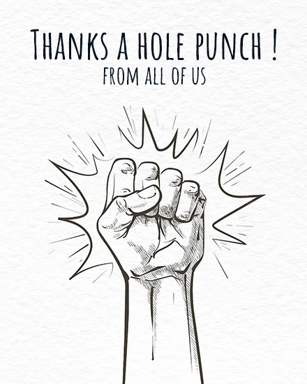 Hole Punch online Funny Thank You Card