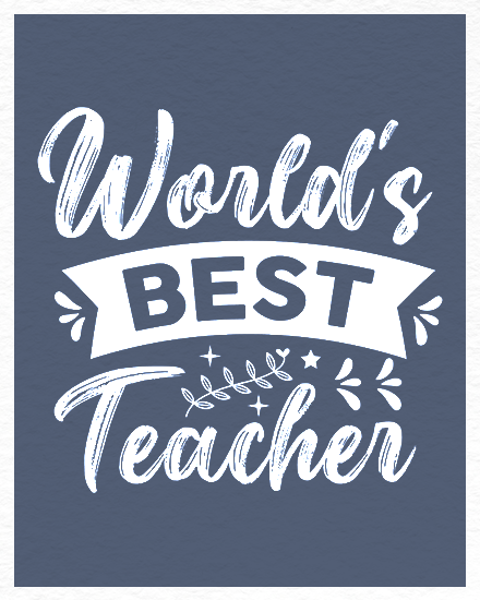 World Best online Teacher Thank You Card