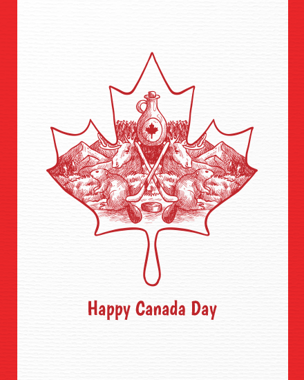 Red Leaf online Canada Day Card