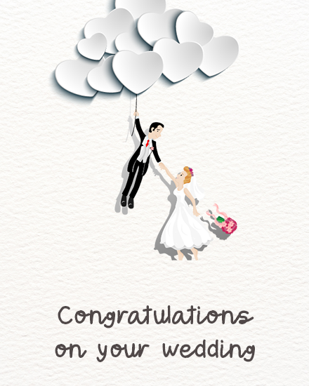 Clouds Couple online Wedding Card