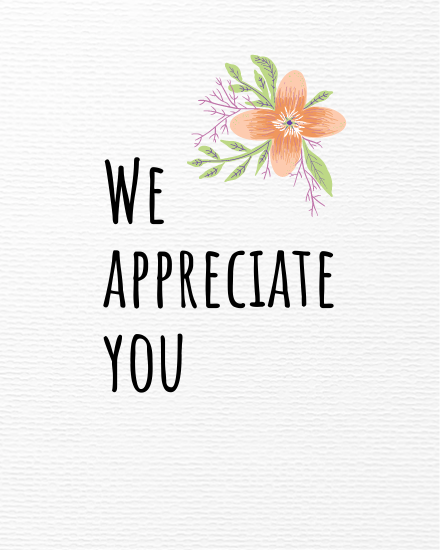 Floral Appreciation online Employee Appreciation Card