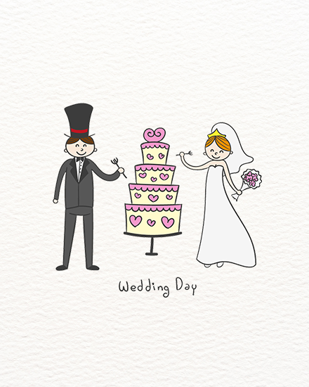 Cake Couple online Wedding Card