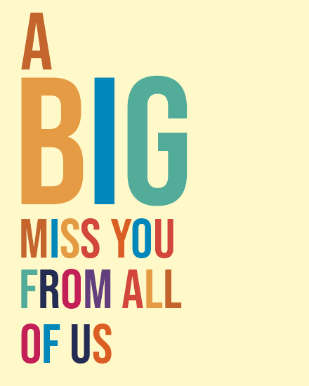 Big Miss You online Farewell Card
