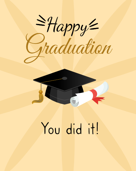 You Did It  online Graduation Card