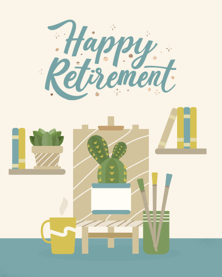 Retirement Art online Retirement Card