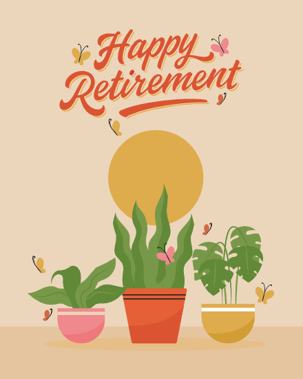 Plants online Retirement Card
