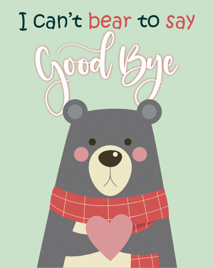 Bear online Farewell Card