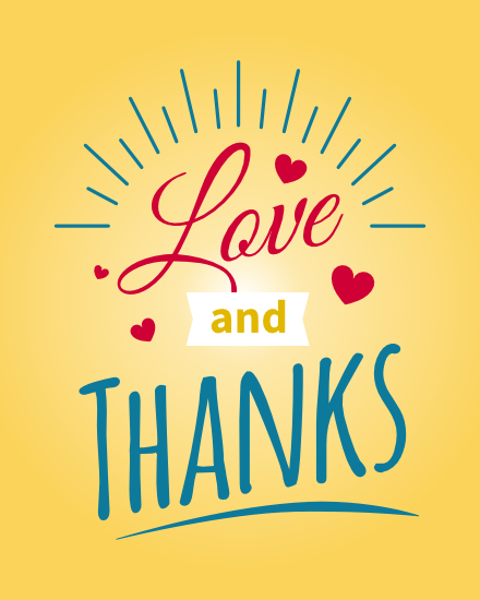 Love And Thanks online Saying Thank You Card