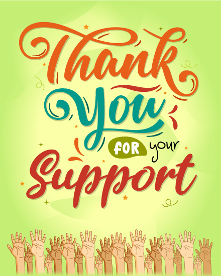 Your Support  online Saying Thank You Card