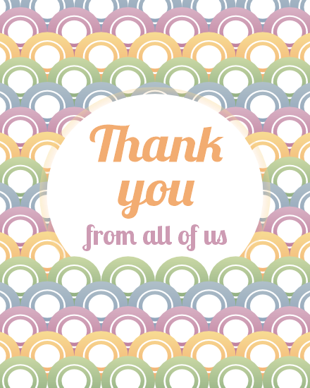 Colourful Circle online Thank You Card