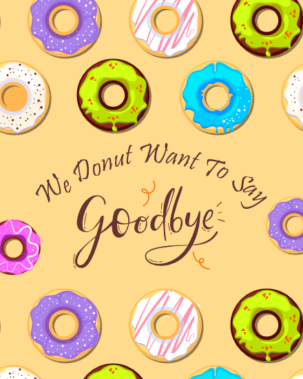 Donut online Farewell Card