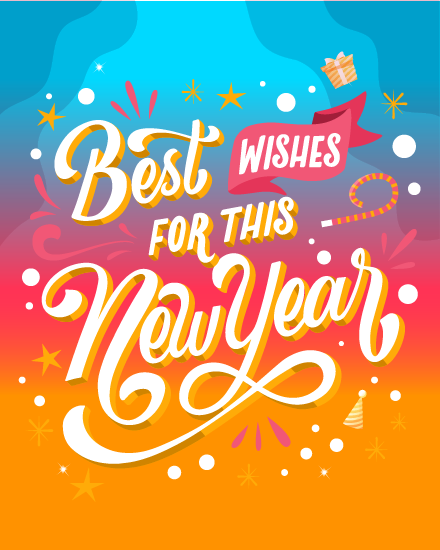 Best Wishes online New Year Card