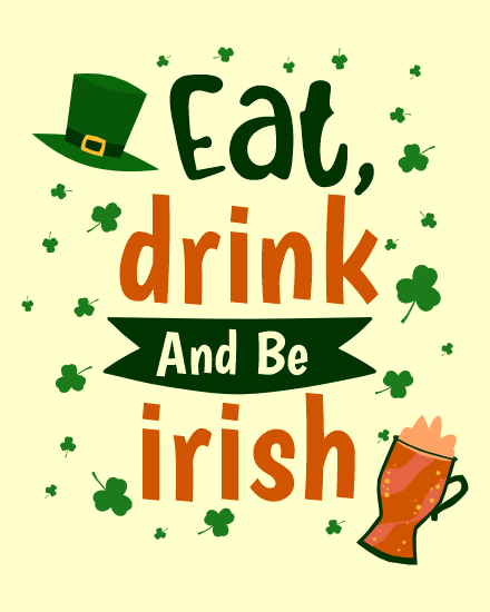 Eat And Drink online St. Patrick's Day Card