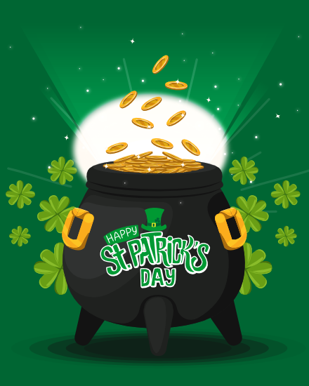 Golden Coins online St. Patrick's Day Card