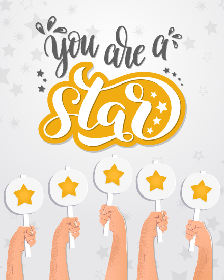 A Star online office congrats Card