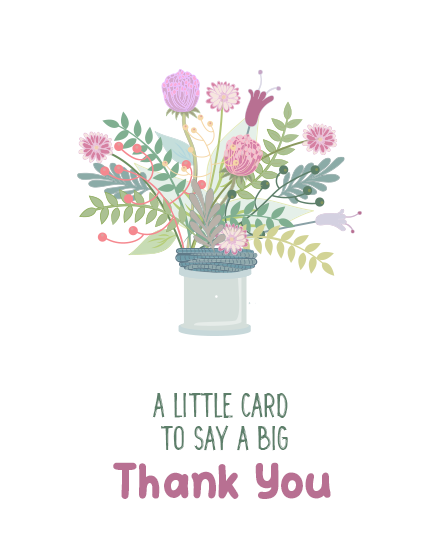 Floral Pot online Thank You Card