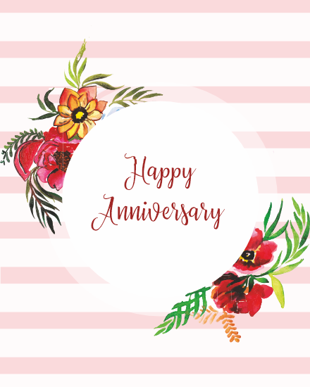 Floral online Anniversary Card